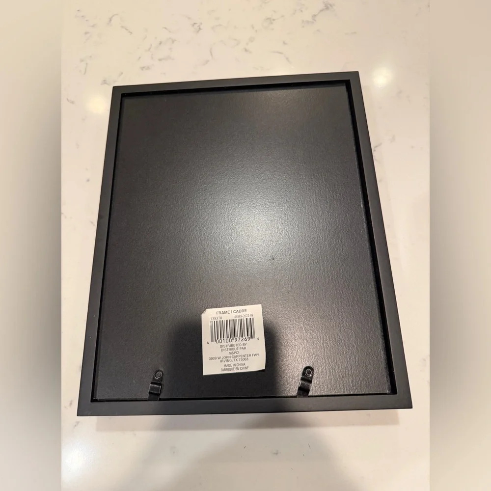 MSPCI Black Double Picture Frame W/White Matting with a Black Trim